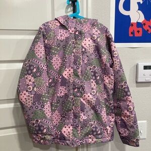 Columbia Magic Mile Coat Girl Medium Cupid Patchwork Ski Snowboard Omni Heat-AC1